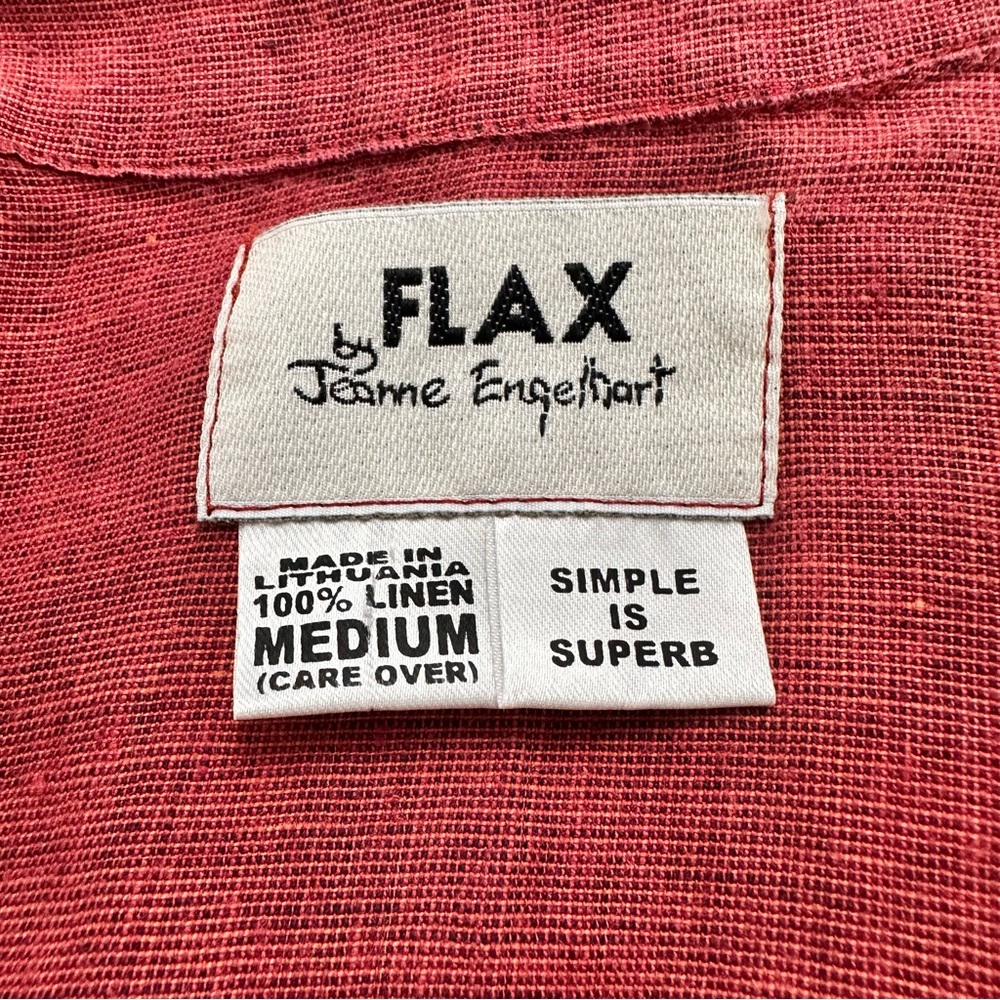 Vintage Flax Button-Front Medium (adjustable) Linen Midi Dress Lagenlook - Picture 3 of 9